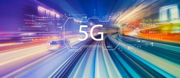 5G network with high speed motion blur stock illustration 5G network with high speed motion blur stock illustration