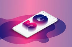 5G sieci technologii bezprzewodowej wektoru ilustracja Isometric smartphone z listami 5g Szybko?ciowy mobilny internet ilustracja wektor 5G sieci technologii bezprzewodowej wektoru ilustracja Isometric smartphone z listami 5g Szybko?ciowy mobilny internet ilustracja wektor