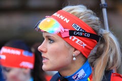 Gabriela Soukalova - biatlhlon Lizenzfreie Stockfotos