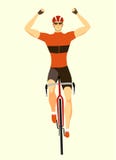 Gagnant emballant le cycliste Images stock Gagnant emballant le cycliste Images stock