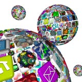 Galaxy Of Apps - Spheres Of Applications Royalty Free Stock Image Galaxy Of Apps - Spheres Of Applications Royalty Free Stock Image