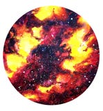 Galaxy red and yellow black watercolor illustration background for text in circle royalty free illustration Galaxy red and yellow black watercolor illustration background for text in circle royalty free illustration