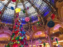 Galeries Lafayette Paris Christmas tree decoration royalty free stock images Galeries Lafayette Paris Christmas tree decoration royalty free stock images