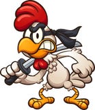 Galinha do ninja dos desenhos animados com espada ilustração do vetor Galinha do ninja dos desenhos animados com espada ilustração do vetor