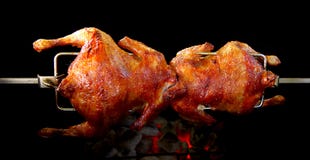 Galinha Roasted foto de stock Galinha Roasted foto de stock