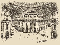 Gallerie Viktora shopping center in Milan Italy stock illustration Gallerie Viktora shopping center in Milan Italy stock illustration