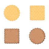 Galleta de la salud Galleta del chocolate Galleta aislada: c?rculo, cuadrado Icono en estilo plano stock de ilustración Galleta de la salud Galleta del chocolate Galleta aislada: c?rculo, cuadrado Icono en estilo plano stock de ilustración