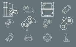 Gamepad en het Spel troosten - Pictogrammen Geplaatst Vectoroverzicht voor Web of Mobile 01 vector illustratie Gamepad en het Spel troosten - Pictogrammen Geplaatst Vectoroverzicht voor Web of Mobile 01 vector illustratie