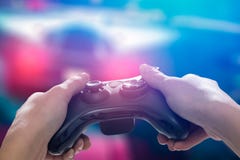 Gaming game play video on tv or monitor. Gamer concept. royalty free stock image Gaming game play video on tv or monitor. Gamer concept. royalty free stock image