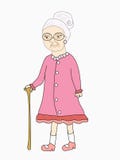 Gammal lady - vektorillustration royaltyfri illustrationer Gammal lady - vektorillustration royaltyfri illustrationer