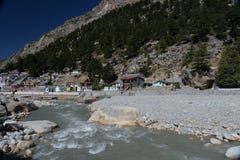 Gangotri, Uttarakhand, India. River Ganges, Himalayas stock photo Gangotri, Uttarakhand, India. River Ganges, Himalayas stock photo