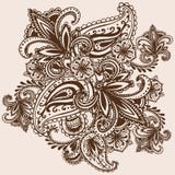 Garabato a mano de Henna Mehndi Abstract Mandala Flowers y de Paisley Foto de archivo Garabato a mano de Henna Mehndi Abstract Mandala Flowers y de Paisley Foto de archivo