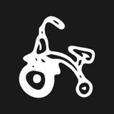 Garatuja tirada mão da bicicleta da criança Ícone do brinquedo das crianças do esboço decor ilustração stock Garatuja tirada mão da bicicleta da criança Ícone do brinquedo das crianças do esboço decor ilustração stock