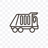 Garbage truck vector linear icon isolated on transparent background, Garbage truck transparency concept can be used for web and mo royalty free illustration Garbage truck vector linear icon isolated on transparent background, Garbage truck transparency concept can be used for web and mo royalty free illustration