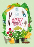 Garden cartoon poster stock illustration Garden cartoon poster stock illustration