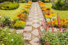Garden Landscaping With A Path Royalty Free Stock Image
