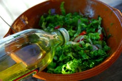 Garden Salad And Olive Oil Royalty Free Stock Image Garden Salad And Olive Oil Royalty Free Stock Image