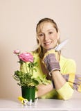 Gardener With Tools Royalty Free Stock Image