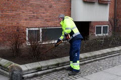 GARDENER WORKING FOR SPRINGS IN KASTRUP COPENHAGEN stock photo GARDENER WORKING FOR SPRINGS IN KASTRUP COPENHAGEN stock photo
