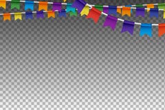 Garland With Party Flags colorido Ilustração do vetor ilustração royalty free Garland With Party Flags colorido Ilustração do vetor ilustração royalty free