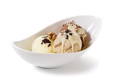 Garnished Ice-cream In A Bowl Royalty Free Stock Photo Garnished Ice-cream In A Bowl Royalty Free Stock Photo