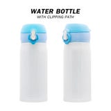 Garrafa de a?o da ?gua com o tamp?o azul isolado no fundo branco Garrafa isolada do recipiente da ?gua Trajeto de grampeamento imagem de stock Garrafa de a?o da ?gua com o tamp?o azul isolado no fundo branco Garrafa isolada do recipiente da ?gua Trajeto de grampeamento imagem de stock