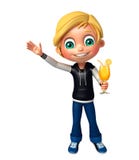 Garçon d'enfant avec Juice Glass illustration libre de droits Garçon d'enfant avec Juice Glass illustration libre de droits