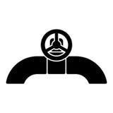 Black flat gas processing unit valve vector icon stock illustration Black flat gas processing unit valve vector icon stock illustration