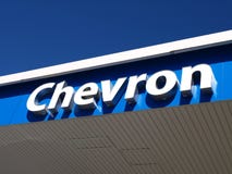 Gas station sign of Chevron
