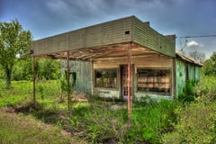 Gasolinera abandonada Niederwald Tejas fotografía de archivo libre de regalías Gasolinera abandonada Niederwald Tejas fotografía de archivo libre de regalías