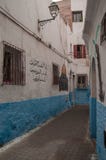 Gata Marocko, blått, medina, casablanca fotografering för bildbyråer Gata Marocko, blått, medina, casablanca fotografering för bildbyråer