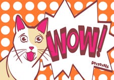 Gato asustado, preocupante, sorprendido, ejemplo del drenaje de la mano del vector en estilo del arte pop EPS 10 en las capas par libre illustration Gato asustado, preocupante, sorprendido, ejemplo del drenaje de la mano del vector en estilo del arte pop EPS 10 en las capas par libre illustration