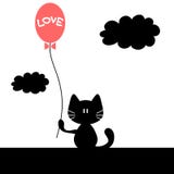 Gato com balão ilustração do vetor Gato com balão ilustração do vetor