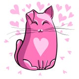 Gato cor-de-rosa ilustração do vetor Gato cor-de-rosa ilustração do vetor