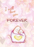 Gatti felici di San Valentino insieme illustrazione di stock Gatti felici di San Valentino insieme illustrazione di stock
