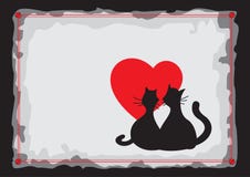 Gatti neri degli amanti Siluetta royalty illustrazione gratis Gatti neri degli amanti Siluetta royalty illustrazione gratis