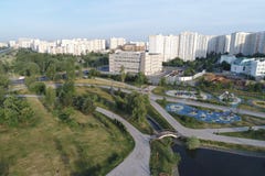 Gavrikovskiy pond and Butovo park from the birds sight, Moscow, Russia stock image Gavrikovskiy pond and Butovo park from the birds sight, Moscow, Russia stock image