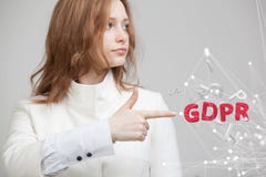 GDPR,概念图象 一般数据保护章程,个人数据的保护 工作与的少妇 库存图片 GDPR,概念图象 一般数据保护章程,个人数据的保护 工作与的少妇 库存图片