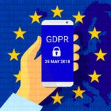 GDPR - Regulación general de la protección de datos Fondo de la tecnología de seguridad Vector ilustración del vector GDPR - Regulación general de la protección de datos Fondo de la tecnología de seguridad Vector ilustración del vector