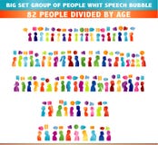 Ge?soleerde grote groepsmededeling van mensen het spreken De Bel van de toespraak Deel sociaal netwerken mee Gekleurd profielsilh vector illustratie Ge?soleerde grote groepsmededeling van mensen het spreken De Bel van de toespraak Deel sociaal netwerken mee Gekleurd profielsilh vector illustratie