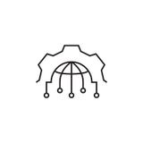 Gear, globe, setting icon. Signs and symbols icon can be used for web, logo, mobile app, UI, UX royalty free illustration Gear, globe, setting icon. Signs and symbols icon can be used for web, logo, mobile app, UI, UX royalty free illustration