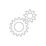 Gear options preferences settings tools outline icon. Signs and symbols can be used for web, logo, mobile app, UI, UX vector illustration Gear options preferences settings tools outline icon. Signs and symbols can be used for web, logo, mobile app, UI, UX vector illustration