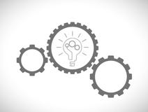 Gears With Lightbulb Royalty Free Stock Photography
