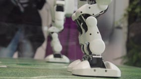 Geavanceerd technische Toekomst en Wetenschapsconcept Het slimme Humanoid-Robots Dansen Dansende robots Toekomstig technologiecon royalty-vrije stock foto Geavanceerd technische Toekomst en Wetenschapsconcept Het slimme Humanoid-Robots Dansen Dansende robots Toekomstig technologiecon royalty-vrije stock foto