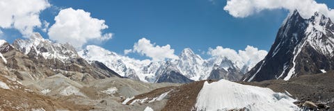 Gebirgs-und Gletscher-Panorama Karakorum stockfoto Gebirgs-und Gletscher-Panorama Karakorum stockfoto