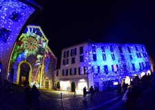 Geboorte van Christus 2018 in Como, Italië royalty-vrije stock foto Geboorte van Christus 2018 in Como, Italië royalty-vrije stock foto