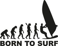 Geboren om evolutie het windsurfing te surfen Stock Afbeelding Geboren om evolutie het windsurfing te surfen Stock Afbeelding