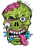Gedetailleerde Zombie Hoofdillustratie Stock Afbeeldingen Gedetailleerde Zombie Hoofdillustratie Stock Afbeeldingen
