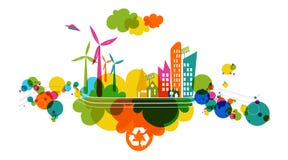 Gehen transparente bunte Stadt grüne.