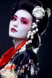 Geisha In Kimono On Black Stock Photography Geisha In Kimono On Black Stock Photography